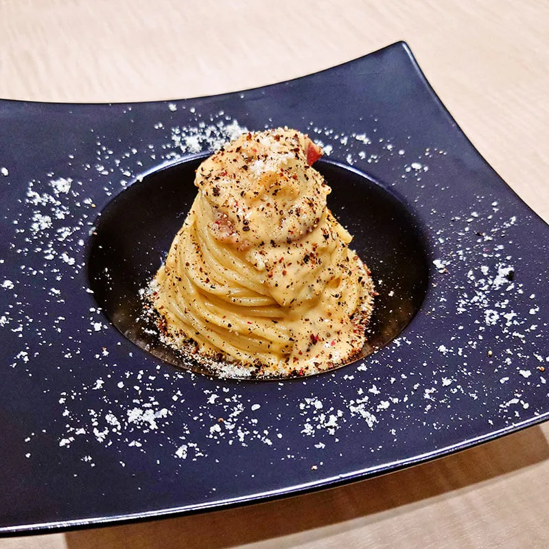 トップページに表示するインスタ風最新記事グリッド用の、カルボナーラ